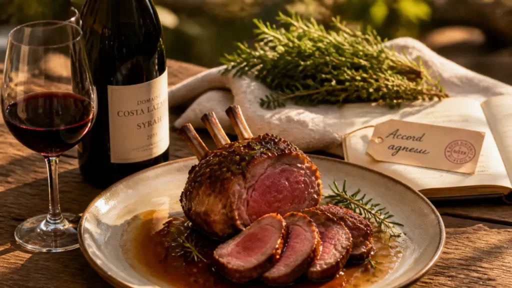 Accord mets vins agneau : vin rouge pour agneau rôti, confit ou grillé