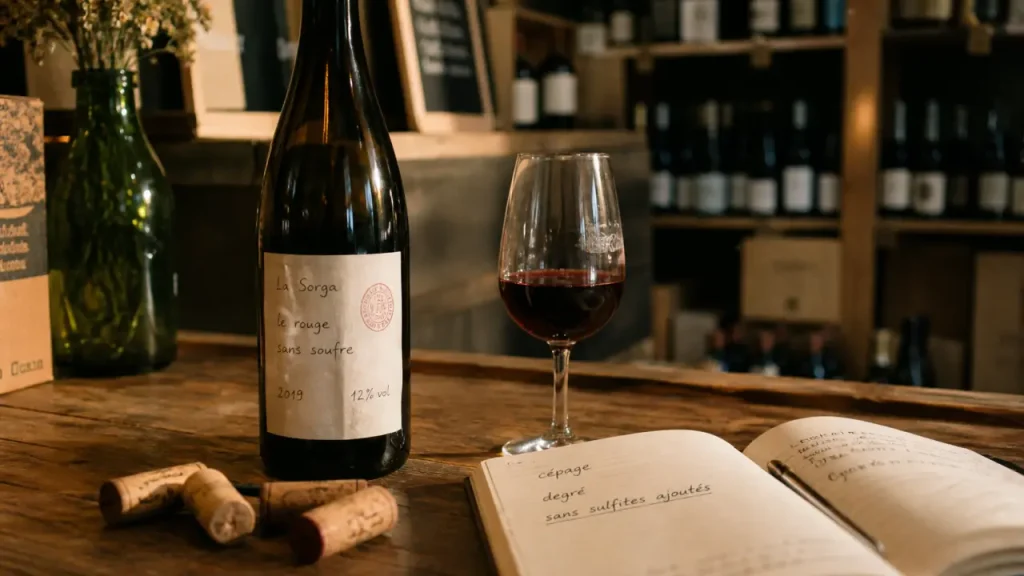 Petite nature vin : bouteille de vin fraîche et vivante, sans sulfites ajoutés