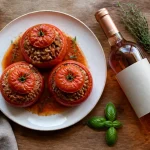 Quel vin servir avec des tomates farcies : tomates farcies et bouteille de rosé, rouge léger ou blanc souple