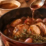 Recette viande avec vin rosé : porc mijoté en cocotte