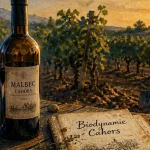 Vin Cahors biodynamie Malbec : bouteille et vigne de Cahors