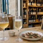 Vin nature biarritz : vin blanc trouble et chipirons en cave
