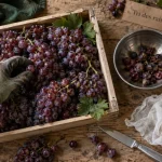 Comment faire du vin bio : tri des raisins rouges bio