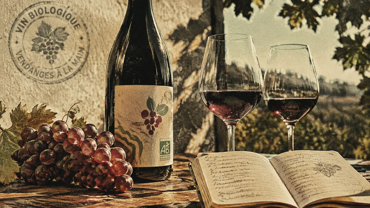 Consommation de vin bio en france : bouteille AB bio