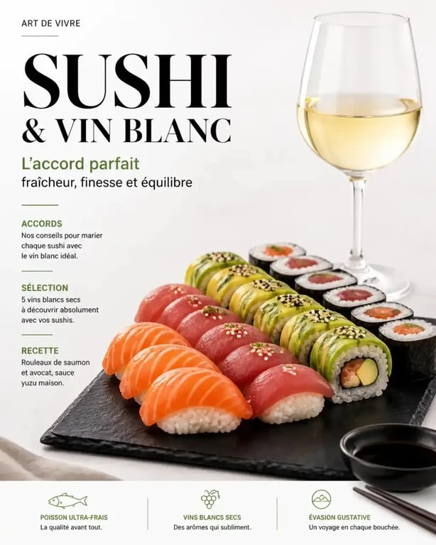 Accord mets et vins : quel vin servir avec des sushis pour sublimer le poisson cru