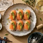 Quel vin servir avec des sushis : blanc sec frais avec nigiris saumon et avocat