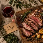Quel vin servir avec le gigot d'agneau : bouteille rouge et gigot rôti aux herbes