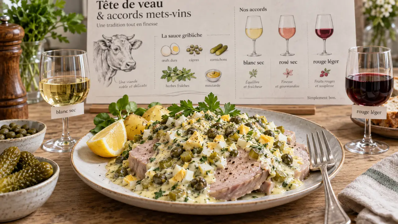 Quel vin servir avec une tête de veau sauce gribiche : blanc sec, rosé sec, rouge léger