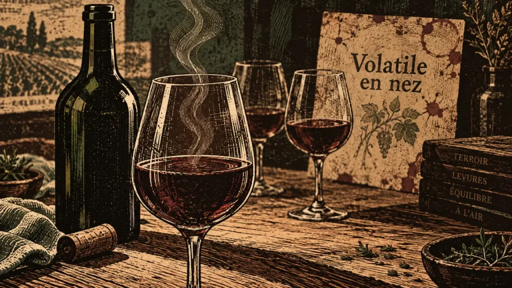 Volatile vin nature en nez : vin ouvert et comparaison à l’air