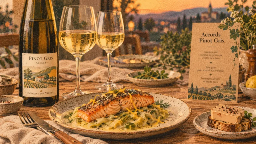 Pinot gris accompagnement : accords ronds, saumon rôti, foie gras sur toast