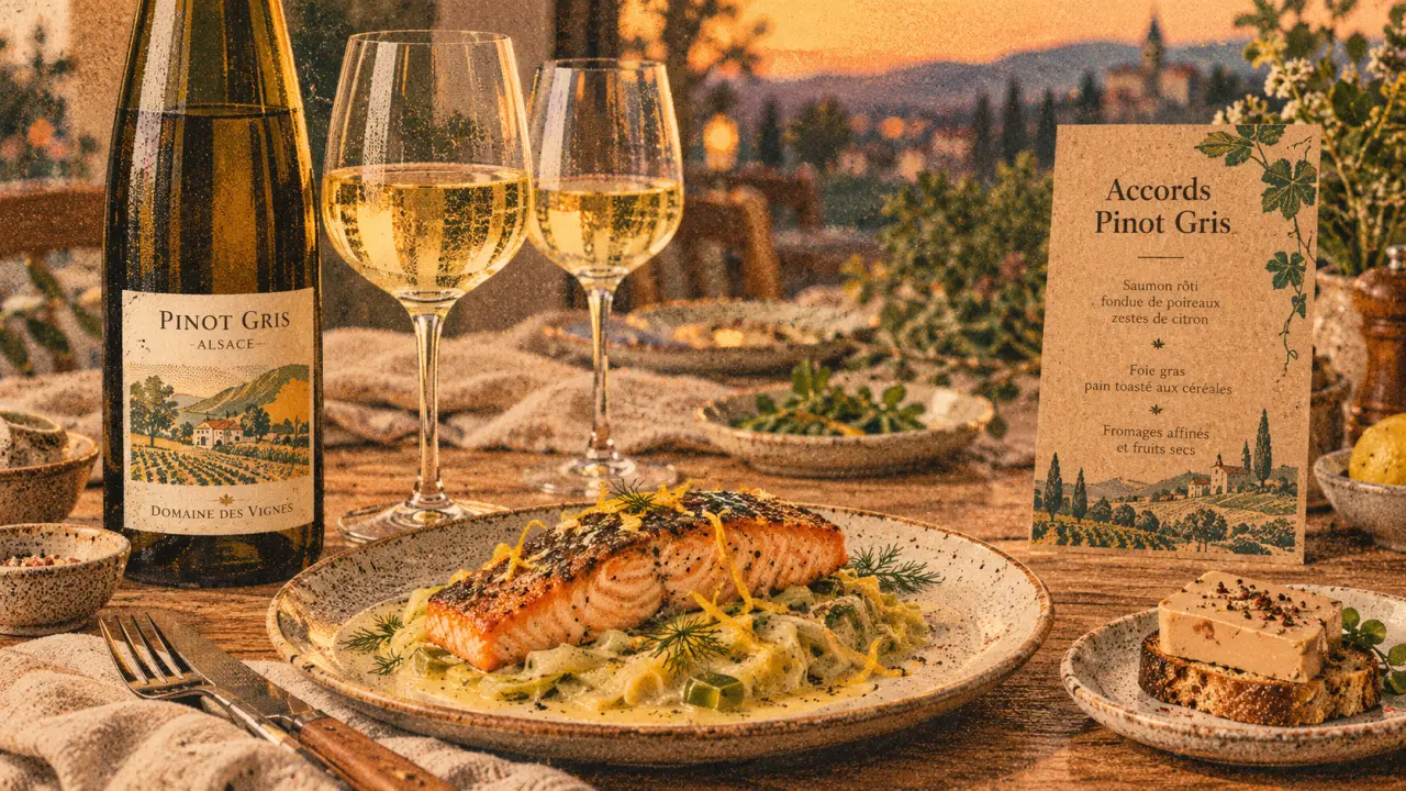 Pinot gris accompagnement : accords ronds, saumon rôti, foie gras sur toast