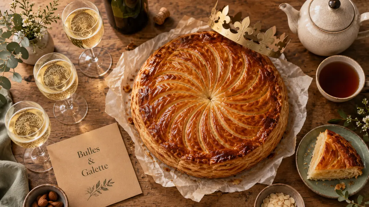 Que boire avec une galette des rois : galette, cidre et bulles