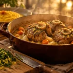 Vin avec osso bucco : blanc ou rouge, cocotte fumante et gremolata